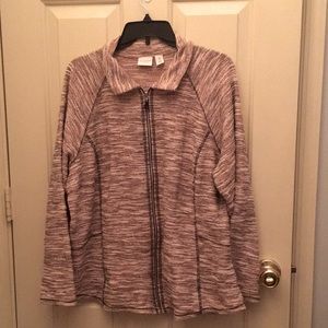Chico’s Pink and Black Zipper Sweater Jacket